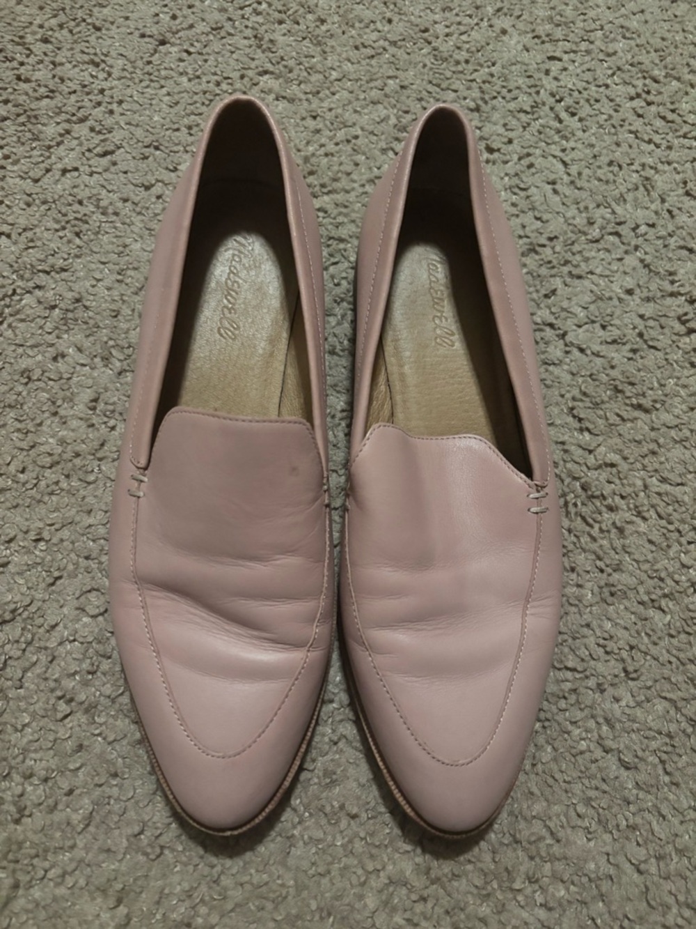Madewell Dusty Pink Leather Loafers